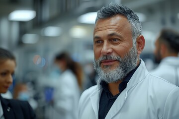 Obraz premium Smiling doctor in white coat