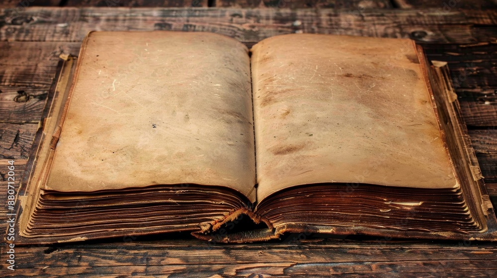 Poster old photo album with empty space and clipping path
