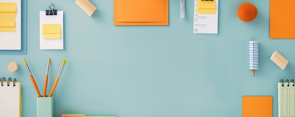 a bulletin board with pinned notes and photos, classroom items, digital painting, vivid tones, isolated on white background