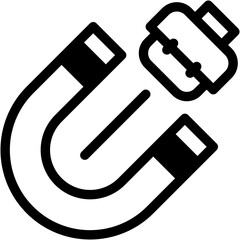 Vector Icon Business Attraction, Attraction, Magnetic Field, Magnet, Business And Finance, Attract