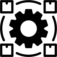 Vector Icon Value Chain, Budget, Optimization, Procedure, Business and Finance, Cog