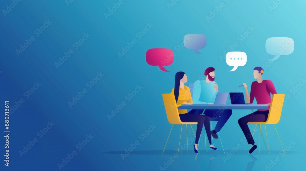 Poster group chat on a digital collaboration platform, dynamic and real-time communication.