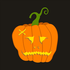 Fototapeta premium Halloween Scary Pumpkin Face