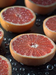 Close-up macro shot of grapefruit for high resolution shooting