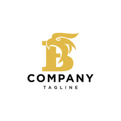 Letter B Head Eagle elegant logo icon vector template