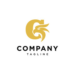 Letter G Head Eagle elegant logo icon vector template