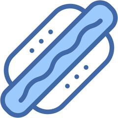 Vector Icon Hot Dog, Food and Restaurant, Cultures, Junk Food, Sausage