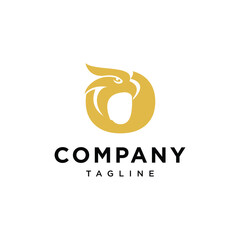 Letter O Head Eagle elegant logo icon vector template