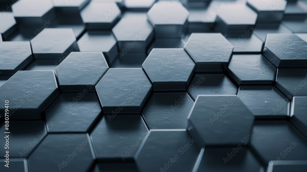 Aufkleber abstract pattern of interlocking hexagon shapes in a deep blue hue