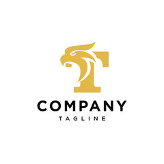 Letter T Head Eagle elegant logo icon vector template