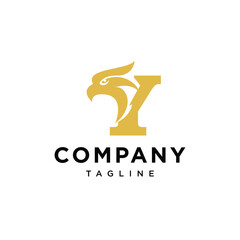 Letter Y Head Eagle elegant logo icon vector template