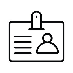 Employee id card vector design, entry pass icon in modern style