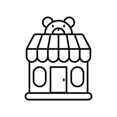 toy shop line icon with white background vector stock illustration