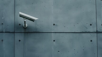 Surveillance camera mounted on the wall