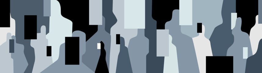 Internet people social network digital system abstract background , multicolored silhouettes vector illustration