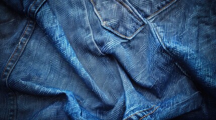 Texture of closed blue denim jeans