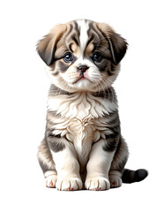 Obraz premium Cute cat sitting (transparent background) PNG with alpha channel. お座りしているかわいい猫(背景透過)アルファチャンネル付PNG