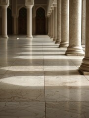 Fototapeta premium Business meetings in mosque settings, showcasing the merging of faith and work life.