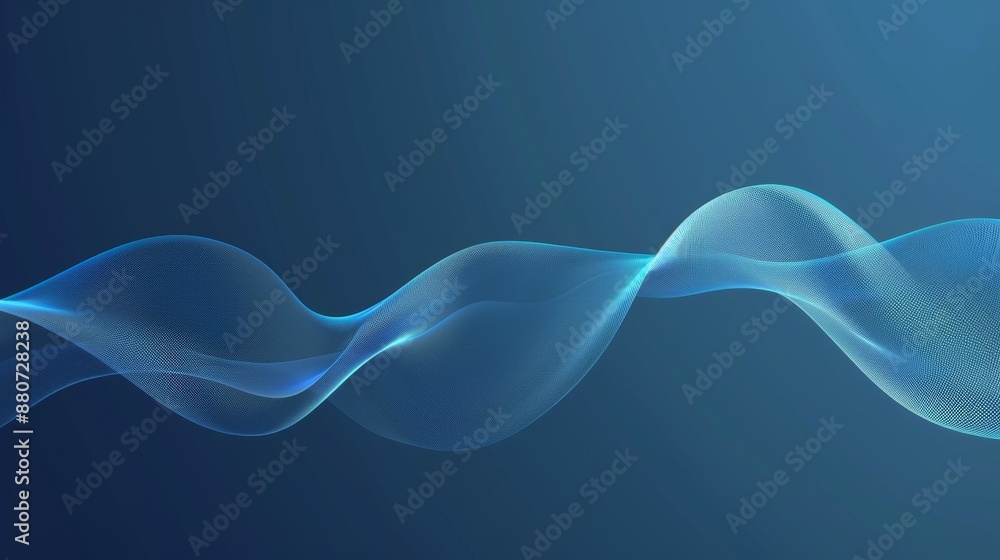 Wall mural Abstract Blue Wave Abstract Background Digital Art