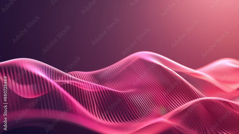 Poster abstract pink wavy lines on a gradient background