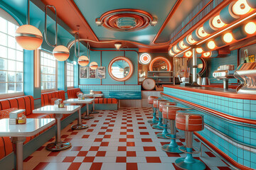 American diner in the 50s