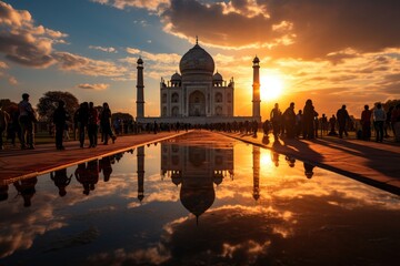 Taj Mahal Monochrome elegance a nostalgic journey through the timeless black a, generative IA