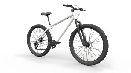 Naklejka premium Modern Minimalist Bicycle on White 3D Rendering Background