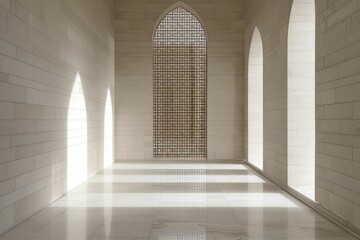 Fototapeta premium Islamic design concepts are seamlessly incorporated into the architecture, interiors, and communal areas of mosques.
