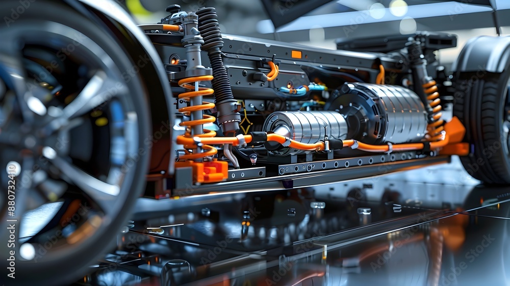 Poster intricate automotive engineering:capturing the precision of high-performance vehicle components