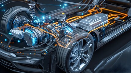 Cutting-Edge Electric Vehicle Powertrain with Futuristic Technology and Design