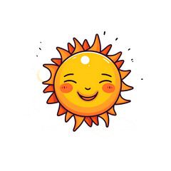 Fototapeta premium Simple Cartoon Artwork: Clean and Simple design of a happy sun. 