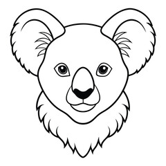 Koala head line art vector illustration - perfect for cartoons, clipart, and print designs.