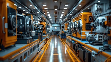 Fototapeta premium Modern Shipyard Machinery and Equipment. Modern shipyard filled with advanced machinery and equipment, showcasing the tools used in shipbuilding and maintenance.