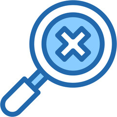 Fototapeta premium Vector Icon failed, no results, search, not found, loupe