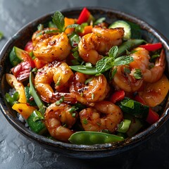 Gourmet Keto Shrimp Bowl with Fresh Veggies