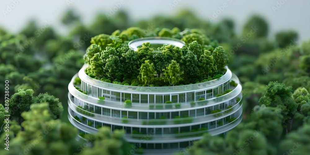 Poster innovative green building tech for net zero energy consumption in development. concept green buildin