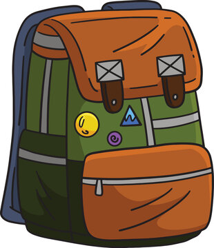 recommend clip art: Camping Campers Backpack Cartoon Colored Clipart 