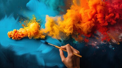 idea explosion flat design top view inspiration water color vivid