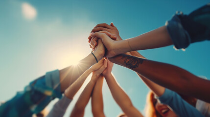 Group Unity and Empowerment Hand Gestures
