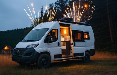 Fireworks and Freedom: A Camper Van Adventure Under the Night Sky