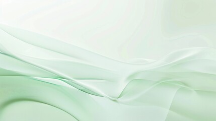 Fototapeta premium Abstract Green Fabric Draped in Soft Waves
