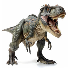A fierce Megalosaurus with its sharp teeth and agile build, ready to attack, isolated on white background.