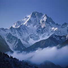Fototapeta premium Abstract Natural Landscape Wallpaper Featuring Meili Snow Mountain: Capturing the Beautiful Seasonal Changes in Nature's Abstract Art, Perfect for Mobile and Computer Backgrounds, AI-Generated High-Re