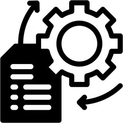 Vector Icon Process, Document, File, Implement, Gear