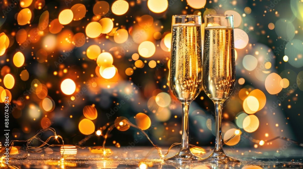 Poster new year photo and text frame with space for editing