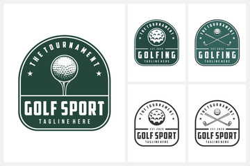 Obraz premium Golf logo sport design template, golf emblem vector, golf tournament badge logo design vector illustration