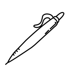 Hand Drawn Pen. Doodle Vector. Isolated on White Background 