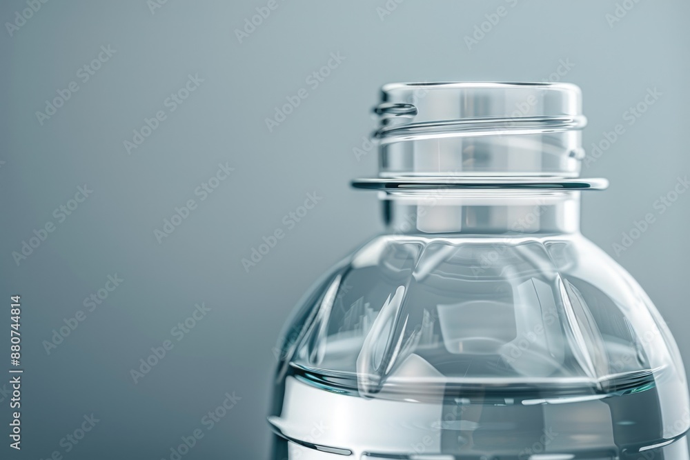 Poster a close-up shot of a bottle of water with cap on and label visible