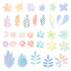 Boho elements watercolor clipart pastel
