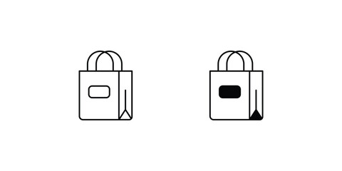shopping bag set icon with white background vector stock illustration